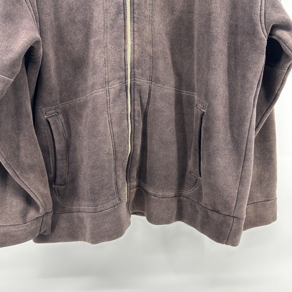 Royal‎ Blue Mens 2XL Brown Thermal Lined Full Zip Sweatshirt  Heavyweight Work - Picture 3 of 8